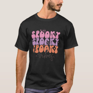 T-shirt Vibes éffrayantes Halloween Costume Crâne Rétro Vi