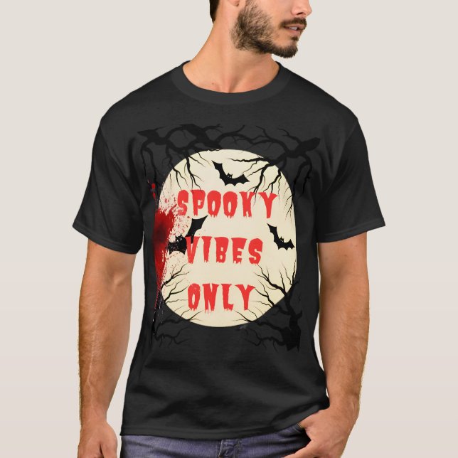 T-shirt Vibes éffrayantes Uniquement chauve-souris d'Hallo (Devant)