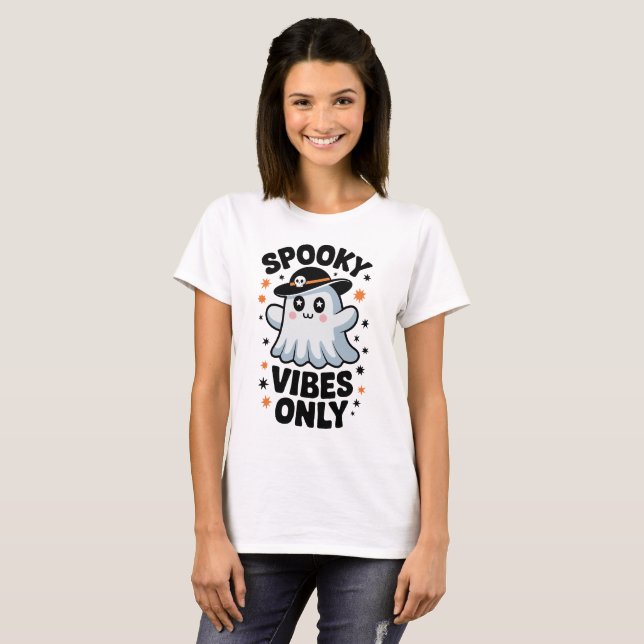 T-shirt Vibes éffrayantes uniquement Halloween (Devant entier)