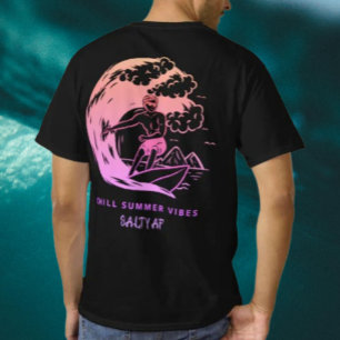 T-shirt Vibes estivales décontractées dégradé rose par Sal