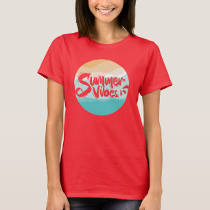 T-shirt vibes estivales vintage plage colorée
