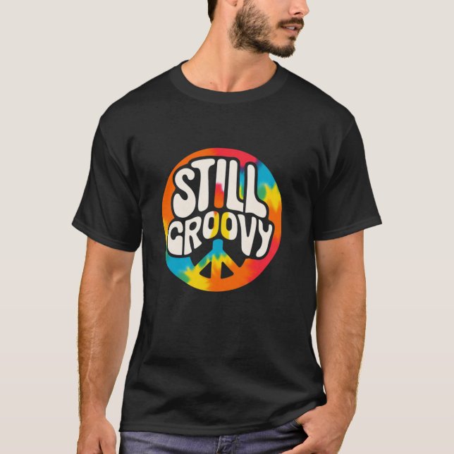 T-shirt Vibes hippy rétro TOUJOURS PAIX SUPER TIE DYE Long (Devant)