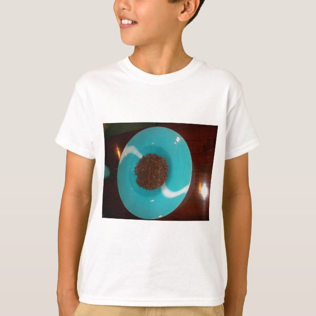 T-shirt Vibes Java : Coffee Beans et Cyan Blue Bowl Art (Devant)