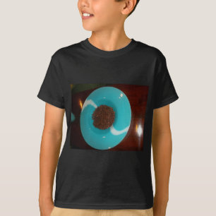 T-shirt Vibes Java : Coffee Beans et Cyan Blue Bowl Art