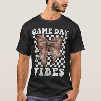 T-shirt Vibes Jour Coquette Bow Football Mama Football