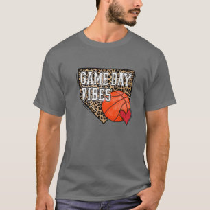 T-shirt Vibes Jour de Basketball Bleu Léopard Basketb