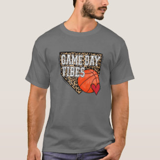 T-shirt Vibes Jour de Basketball Bleu Léopard Basketb
