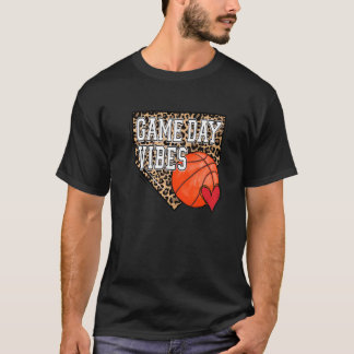 T-shirt Vibes Jour de Basketball Bleu Léopard Basketb