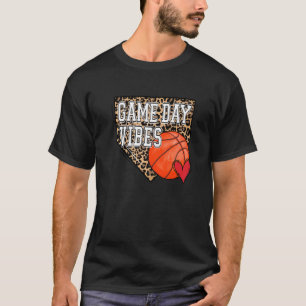 T-shirt Vibes Jour de Basketball Bleu Léopard Basketb