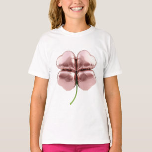 T-shirt Vibes Lucky seulement - Rose Gold à quatre feuille