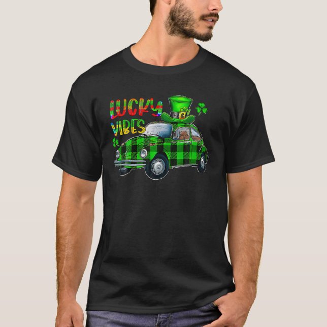 T-shirt Vibes Lucky Shamrock Jour de la Saint Patrick Vint (Devant)