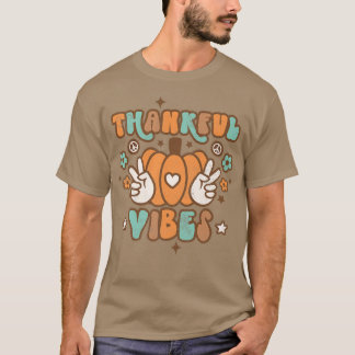 T-shirt Vibes Rétro Merci Citrouille Saison Femme Chute La