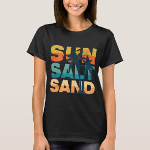 T-shirt Vibes Rétro Soleil Sel Sable Été Plage