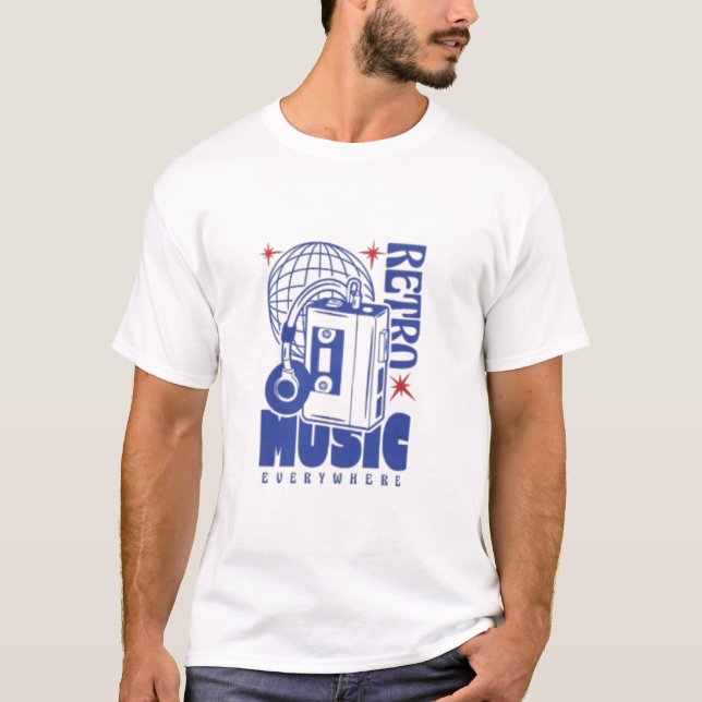 T-shirt 🎵 "Vibes rétro uniquement" (Devant)