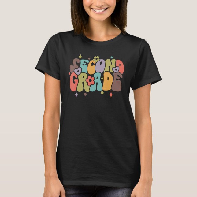 T-shirt Vibes super de 2e année Face Retro Enseignants Ret (Devant)