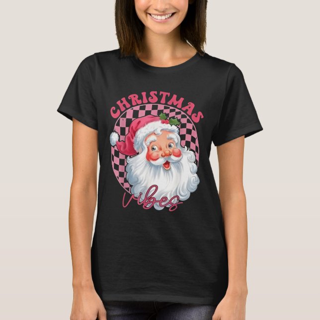 T-shirt Vibes Super rose Père Noël (Devant)