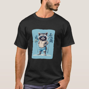 T-shirt Vibes Tropicales avec ce Raton Laveur en Maillot d