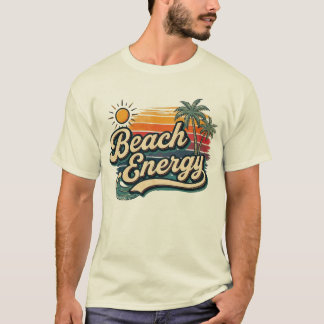 T-shirt Vibes tropicales de surf océanique d'été rétro