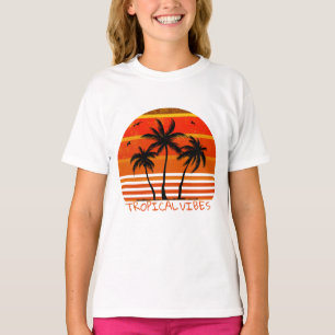 T-shirt Vibes tropicales, Plage de coucher de soleil