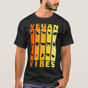 T-shirt Vibes Véganes Herbivore Végétarien Rétro Vinatge S