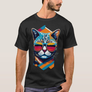 T-shirt Vibes vintages et flair Retro Cool Cat 4
