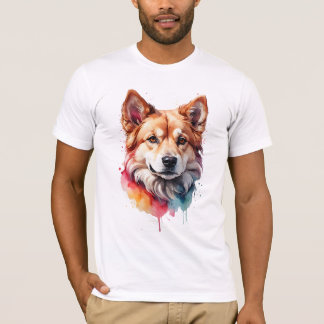 T-shirt Vibrant Aquarelle Chien Loyal Companion Art