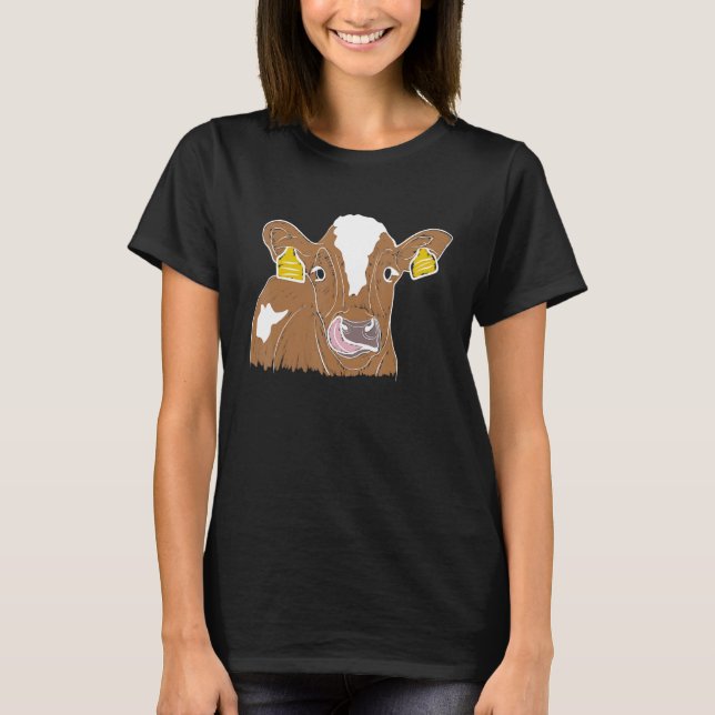 T-shirt Vibrant Cow Illustration (Devant)