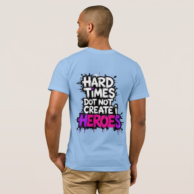 T-shirt Vibrant Gradient Typographical Create Heroes  (Dos entier)