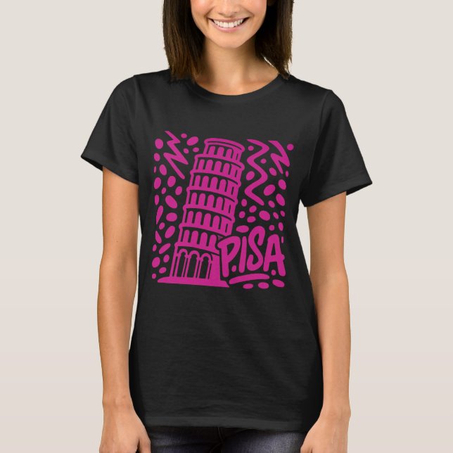 T-shirt Vibrant Leaning Tower Pisa Graphic (Devant)