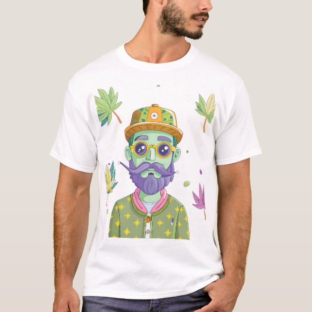 T-shirt Vibrant Monarch Butterfly Illustration on Light Ba (Devant)