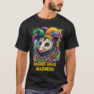 T-shirt Vibrant possum de Mardi Gras en masque de bouffon