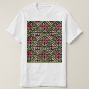 T-shirt Vibrant rose et vert tissu Abstrait Art