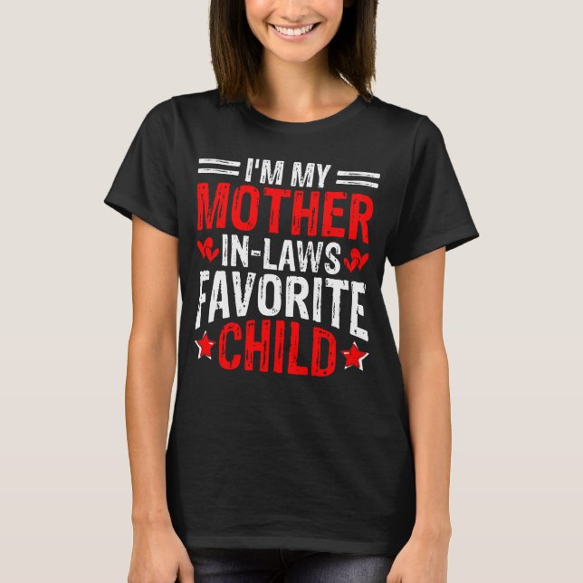 T-shirt Vibrant rouge Je suis ma belle-mère enfant préféré (Devant)