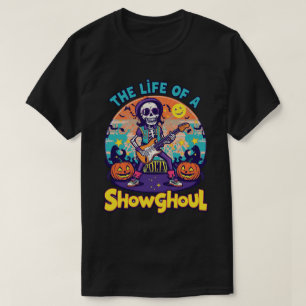 T-shirt Vibrant Showghoul Skeleton Guitare Halloween Art
