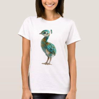 T-shirt Vibrant Teal and Gold Peacock Women