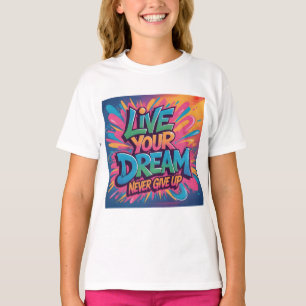 T-shirt Vibrant "Vivez Votre Rêve" Murale de Graffiti d'Ar