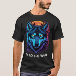 T-shirt Vibrant Wolf Stare Wildlife Art Fierce Gaze