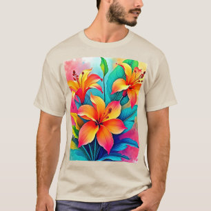 T-shirt Vibrants Lys Tropicaux : Âme de l'Été