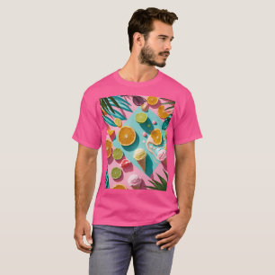 T-shirt Vibrations Colorées d'Été Design Tropical – Citron