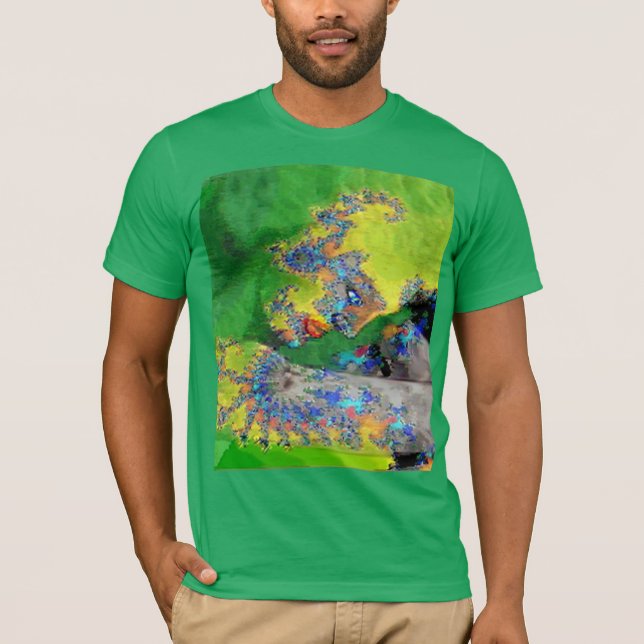 T-SHIRT VIBRATIONS DE MATIÈRE, LA FEMME EN FRACTAUX JAUNES (Devant)