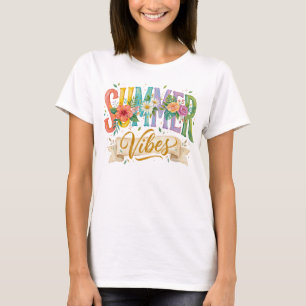 T-SHIRT VIBRATIONS ÉTÉ FLEURIES COLORÉES