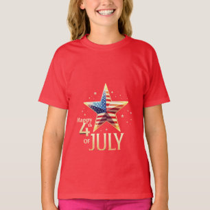 T-shirt Vibrations Patriotiques : Étoiles, Bandes & Style