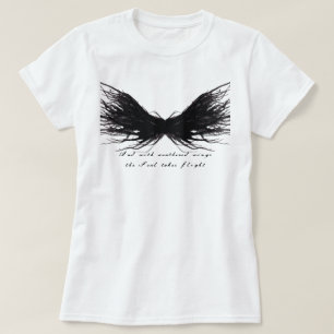 T-shirt Vices Abstraits Ailes Noires Art à l'Encre d'Alcoo