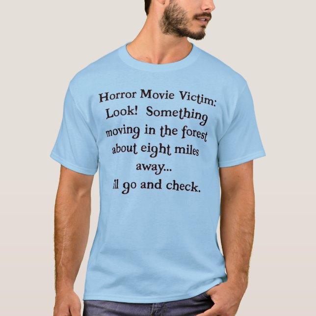 T-shirt Victime de film d'horreur (couleur claire) (Devant)