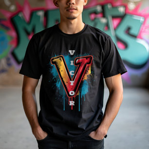 T-shirt Victoire dans les rues : Graffiti "V" personnalisa