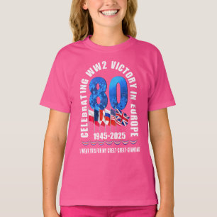 T-shirt Victoire en Europe 80e anniversaire Famille jumelé