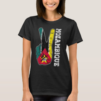 T-shirt Victoire rétro Deux Doigts Mozambique Drapeau Patr