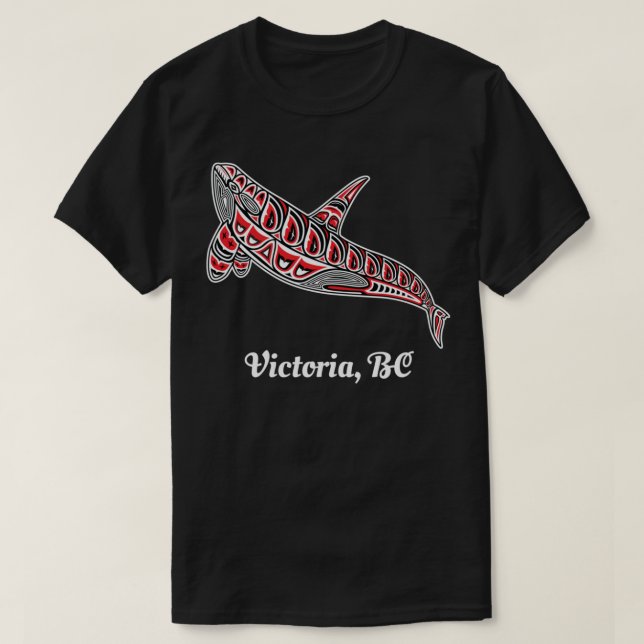 T-shirt Victoria (C.-B.) Canada Amérindien Orca Upward Kil (Design devant)