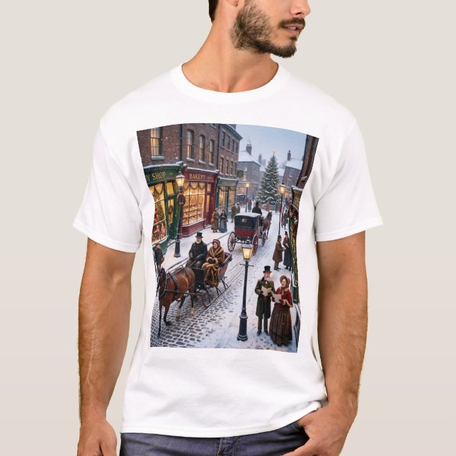 T-shirt Victorian Christmas Street – A Timeless Holiday St (Devant)