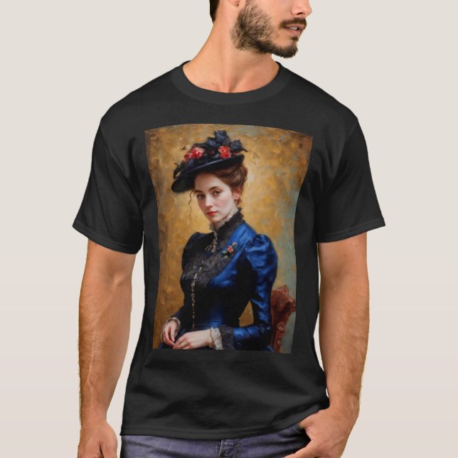 T-shirt Victorienne Anglais Lady Portrait Peinture (Devant)